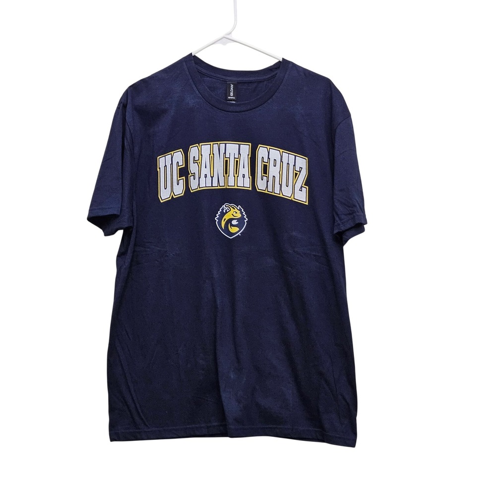 Gildan UC Santa Cruz T-Shirt Mens L Navy Blue Banana Slug Collegiate Graphic Tee